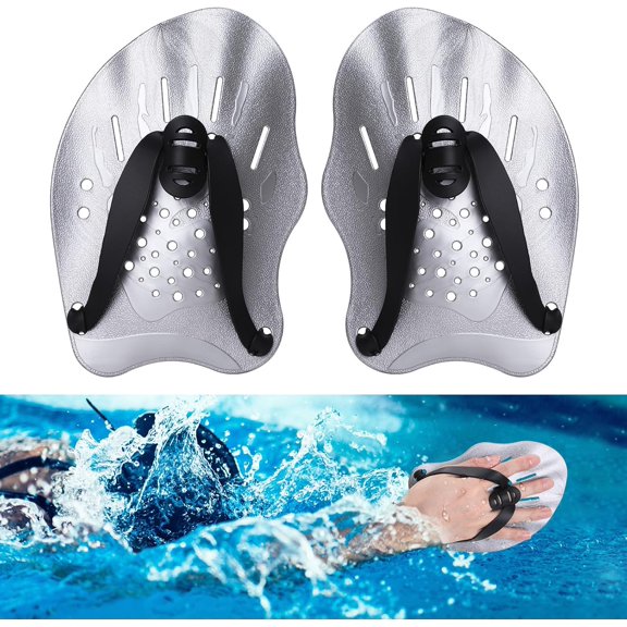 Swimming Hand Paddles for Adult and Junior (1 Pair), Power Strength Train Swim Fins Pool Exercise Swimming Accessories for Novice and Professional Use