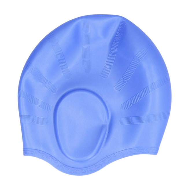 Swimming Hat Blue Ear Protection Design Comfortable Waterproof