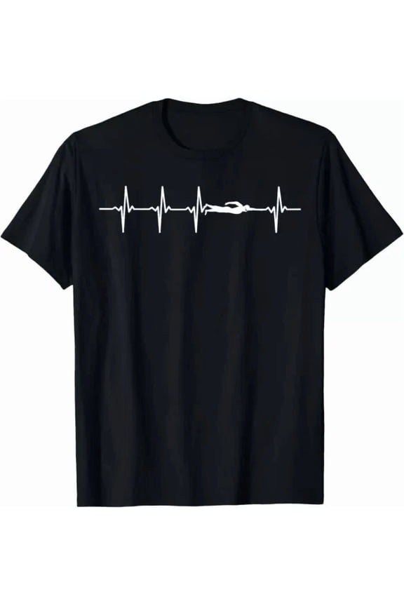 Swimming Heartbeat Gift For Swimmers T-Shirt