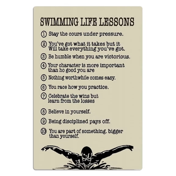 Swimming Life Lessons Swimming Guide Retro Posters Swimmers Collectible Swimming Pool Home Room Wall Decor poster