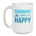thumbnail image 1 of Swimming Makes Me Happy Coffee & Tea Mug & Merchandise for Swimmer (15oz), 1 of 1
