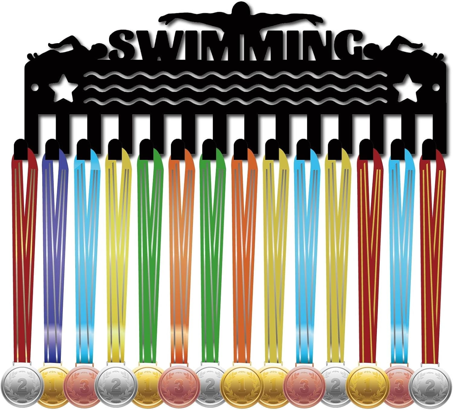 Swimming Medal Hanger Award Medal Display Holder Small Black Metal Iron ...