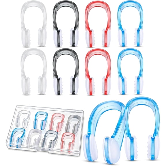 Swimming Nose Clips, Soft Silicone Waterproof Nose Plugs with Storage Cases, Non-Slip & Comfortable Fit for Adults