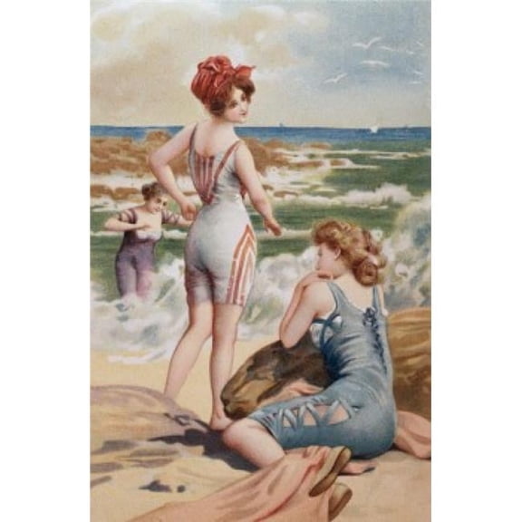 Swimming Nostalgia Cards Poster Print - 18 x 24 in.