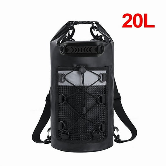 Swimming PVC Pack Dry Bag Backpack for Women Men 10L 20L Waterproof Shoulder Kayak Trekking Drifting Rafting Surfing Boating Bag (20L Black)