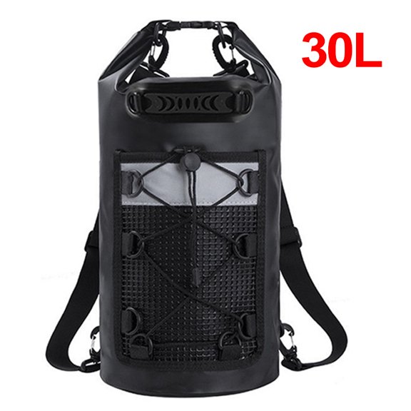Swimming PVC Pack Dry Bag Backpack for Women Men 10L 20L Waterproof Shoulder Kayak Trekking Drifting Rafting Surfing Boating Bag (30L Black)