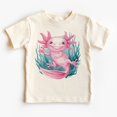 thumbnail image 1 of Swimming Pink Axolotl Salamander Kids Shirt - Educational Amphibian Outfit - Axolotl Obsessed Tee - Toddler & Youth Boho T-Shirt TODDLER SHORT SLEEVE TEE BELLA CANVAS 3001T, 1 of 3