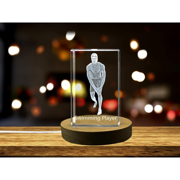 Swimming Player 3D Engraved Crystal 3D Engraved Crystal Keepsake/Gift/Decor/Collectible/Souvenir