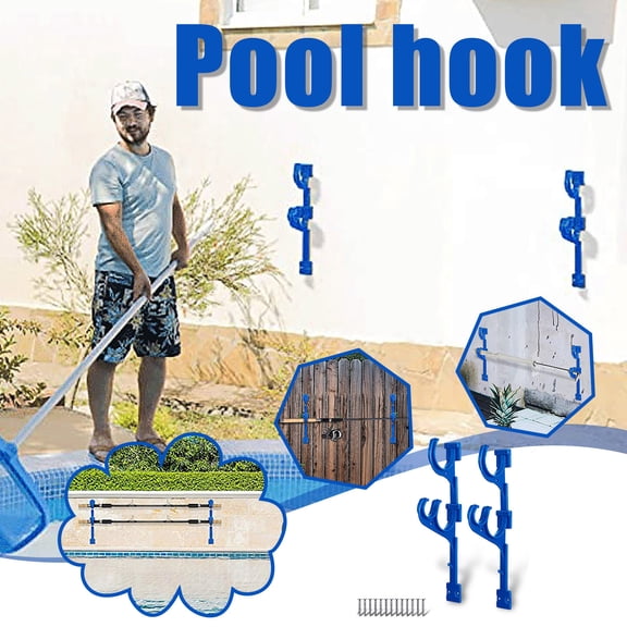 Swimming Pool Accessories Plastic Storage Hooks, Multi-Purpose Drying Hangers Tool Holders, for Pool Poles Brushes Skimmers Towels Pool Equipment Organizer