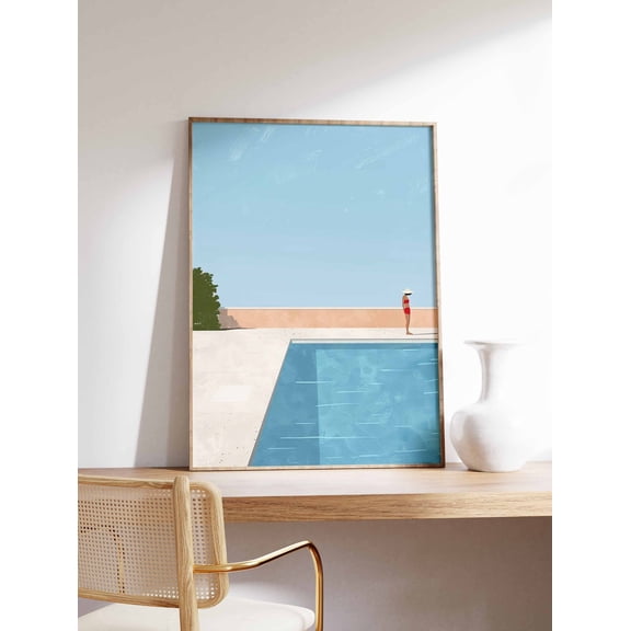 Swimming Pool Art Tranquil Oasis Summer Wall Decor, Unframed Poster
