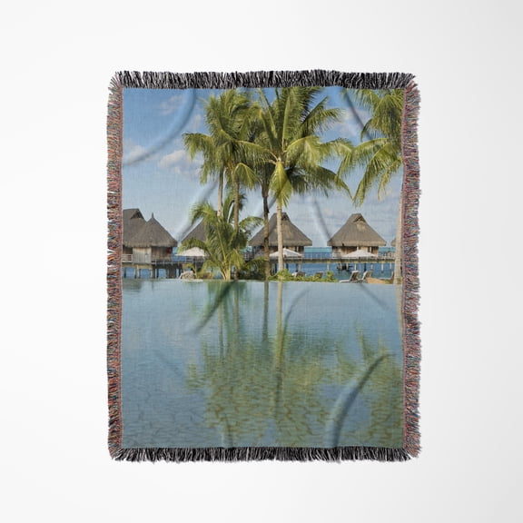 Swimming Pool, Bora Bora Nui Resort - Oc13 Mwt0031 - Michele Westmorland, Woven Blanket