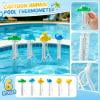 Swimming Pool Cartoon Thermometer Floating, Easy Read Duck Shape Floating Pool Temperature Thermometer with String for Pools Hot Tub Outdoor Ponds(E)