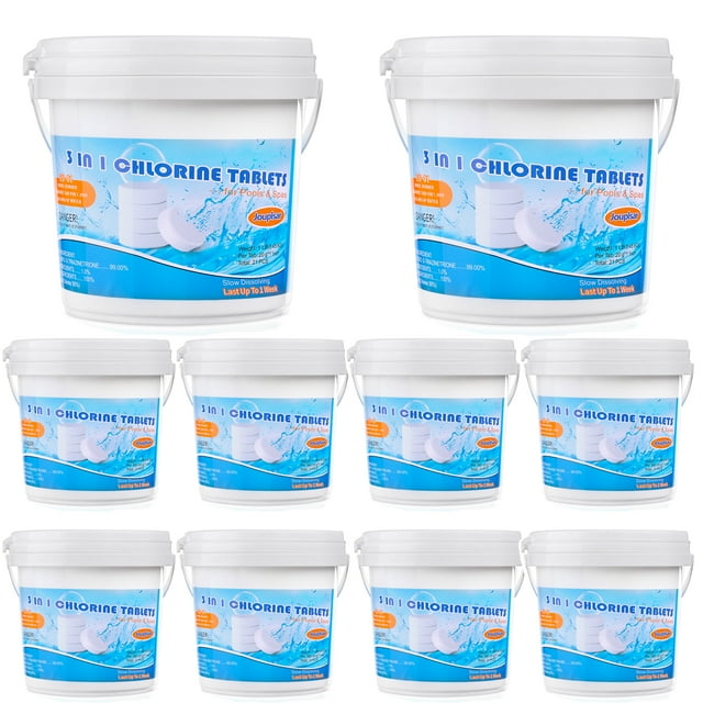 Swimming Pool Chlorine Tablets for Hot Tub, 1 Inch 1 LB * 10 Buckets