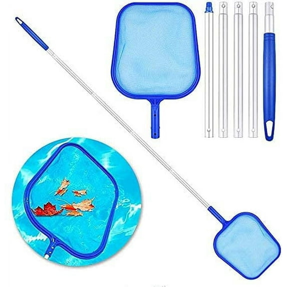 Swimming Pool Cleaner Swimming Pool net , KZKR 5.5 Feet Pro Pool Skimmer with Fine Mesh Net & Strong Pole for Removing Leaves & Debris at In-ground and Above-Ground Pool