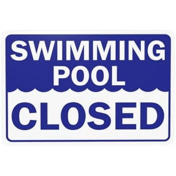 Swimming Pool Closed Warning Sign, Pool Rules Metal Signs for Home Business Outdoor Indoor Road Yard Garage Street Wall Caution Custom Decor 12 x 8 Inches