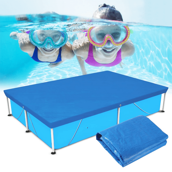 Swimming Pool Cover, Rectangle Pool Cover for 7.2ft X 4.9ft (87in X 59in) for Above Ground Inflatable Pool,Rectangular Frame Pool Covers Protector Dustproof Waterproof Rainproof (221x150cm)