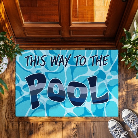 Swimming Pool Doormat, Home Mats for Inside & Outside Use, Durable Entrance Mat, Perfect Gift for Pool Lovers