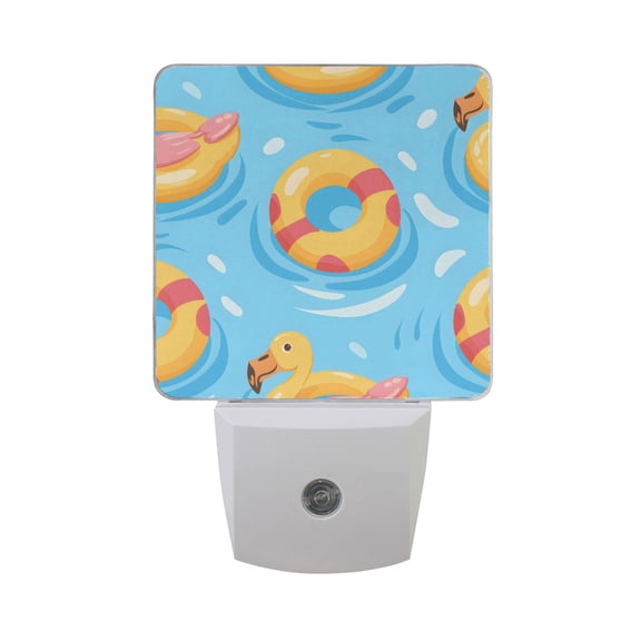 Swimming Pool Duck Buoy LED Night Light with Smart Sensor Plug Into Wall Dusk to Dawn 2 packs