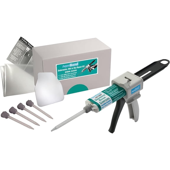 Swimming Pool Epoxy Repair Kit | Waterproof Epoxy Putty | Pool & Spa Repair | Underwater Sealant for Cracks & Leaks | Easy DIY | Concrete, Fiberglass, PVC | DMK-5000 50ml (1.7 oz) Kit | White