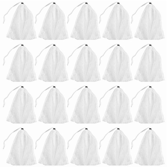 Swimming Pool Filter Mesh with Pull Rope Cover Mesh Bag White 15packs 20packs