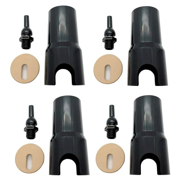 Swimming Pool Fountain Jets 4 Pack - Spa Waterfall Feature, Adjustable Deck Jets for In-Ground Pools & Patios - Tan Finish Tan, Black