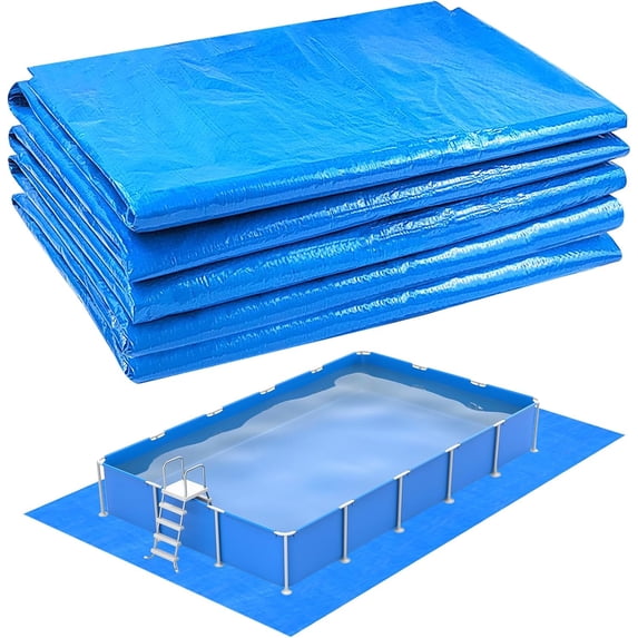 Swimming Pool Ground Cloth Square Swimming Pool Tarpaulin Tarp for Above Ground Swimming Pools Heavy Duty Pool Ground Mat Protector Pad Prevents Punctures Pool Tarp