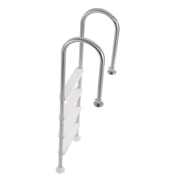 Swimming Pool Ladder 4 Step, Stainless Steel Pool Stairs with Double Handrails, 265 lbs Capacity, Non-Slip Steps for Inground Pools, Deck Mounted
