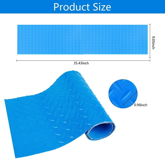 Swimming Pool Ladder Mat - Protective Pool Ladder Pad Step Mat with Non-Slip Texture, Blue Medium Pool Step Mat, Pool Liner Protection Mat 36 inch X 9 inch