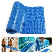 Swimming Pool Ladder Mat, TSV 35 x 9 Protective Pool Step Pad with Non-Slip Texture, Pool Step Mat for Above Ground Liner and Stairs, Blue