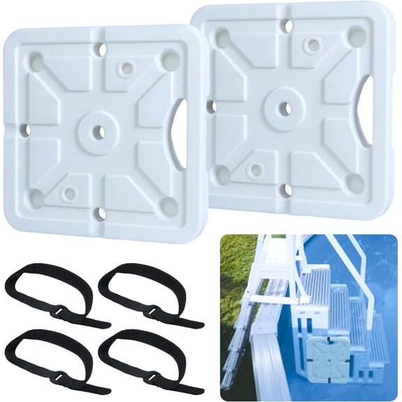 Swimming Pool Ladder Weights, Removable Anchor Container Sand Weights, 2 Pack Heavy Duty Plastic Pool Ladder Weights for Above Ground Swimming Pools Stair Entry Systems, White