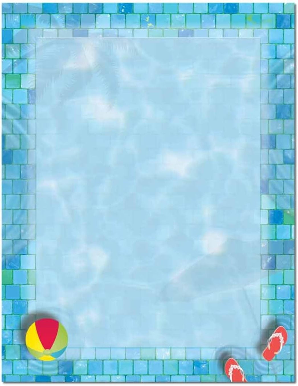 Swimming Pool Letterhead Laser & Inkjet Printer Paper, 100 pack
