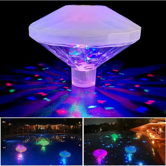 Swimming Pool Lights, LED Color Changing Swimming Pool Floating Light, IP68 Waterproof Floating Pool Lights with 8 Modes Lighting for Disco Pool Pond Fountain Garden Party Decoration