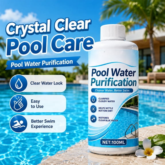 Swimming Pool Maintenance Supplies, Pool Water Clarifier, Phosphate Remover Pool, Super Blue Pool Clarifier, 100Ml Pool Clarifier That Turns Cloudy Water to Clear Blue for Odor