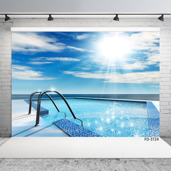 Swimming Pool Photography Backdrops Computer Printed Vinyl Cloth Photographic Background for Portrait Children Home Photo Studio