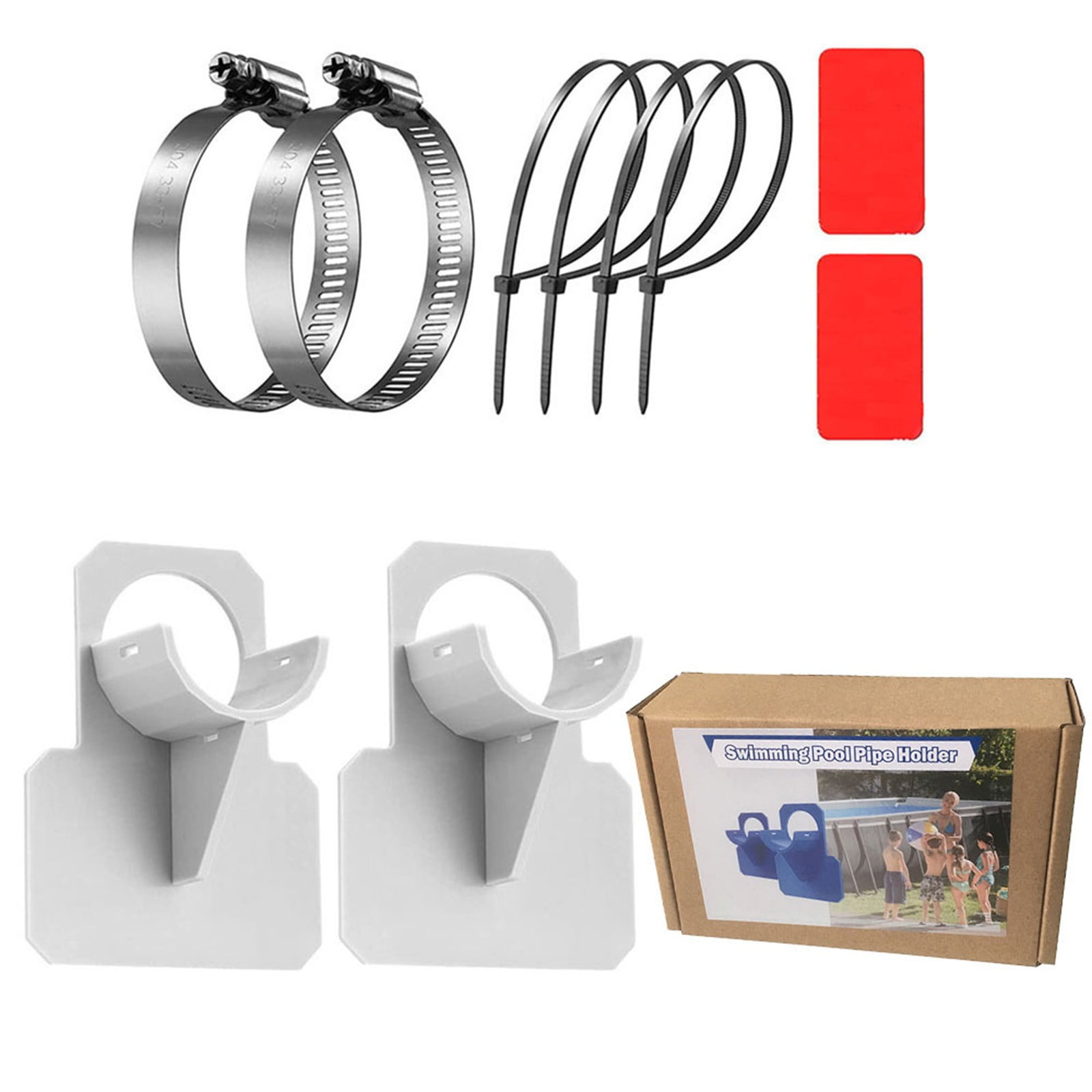 Swimming Pool Pipe Holders, Above Ground Swimming Pool Hose Support With Tape, Cable Tie And