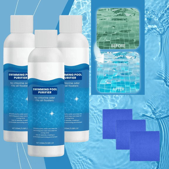 Swimming Pool Purifying Liquid–Crystal Clear Water, 2026 New Pool Clarifier for Swimming Pool, Keeps Water Crystal Clear & Removes Cloudiness for Inground Pools & Above Ground Pools