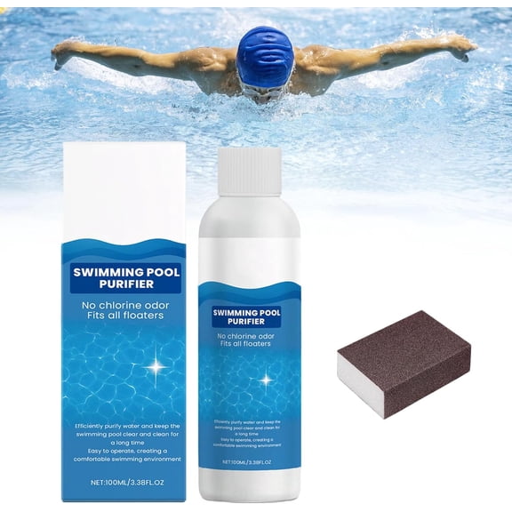 Swimming Pool Purifying Liquid, Pool Water Clarifier for Inground Pool and Above Ground Pools, Crystal Clear Water Pool Care