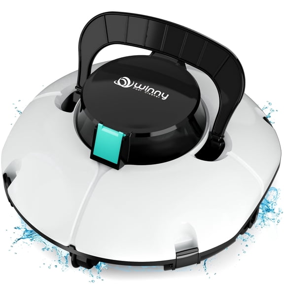 Swimming Pool Robot Vacuum Cleaner, Transparent Design Pool Vacuum with Strong Suction, Suitable for Flat Pools Over 35 Feet, Powerful And Durable