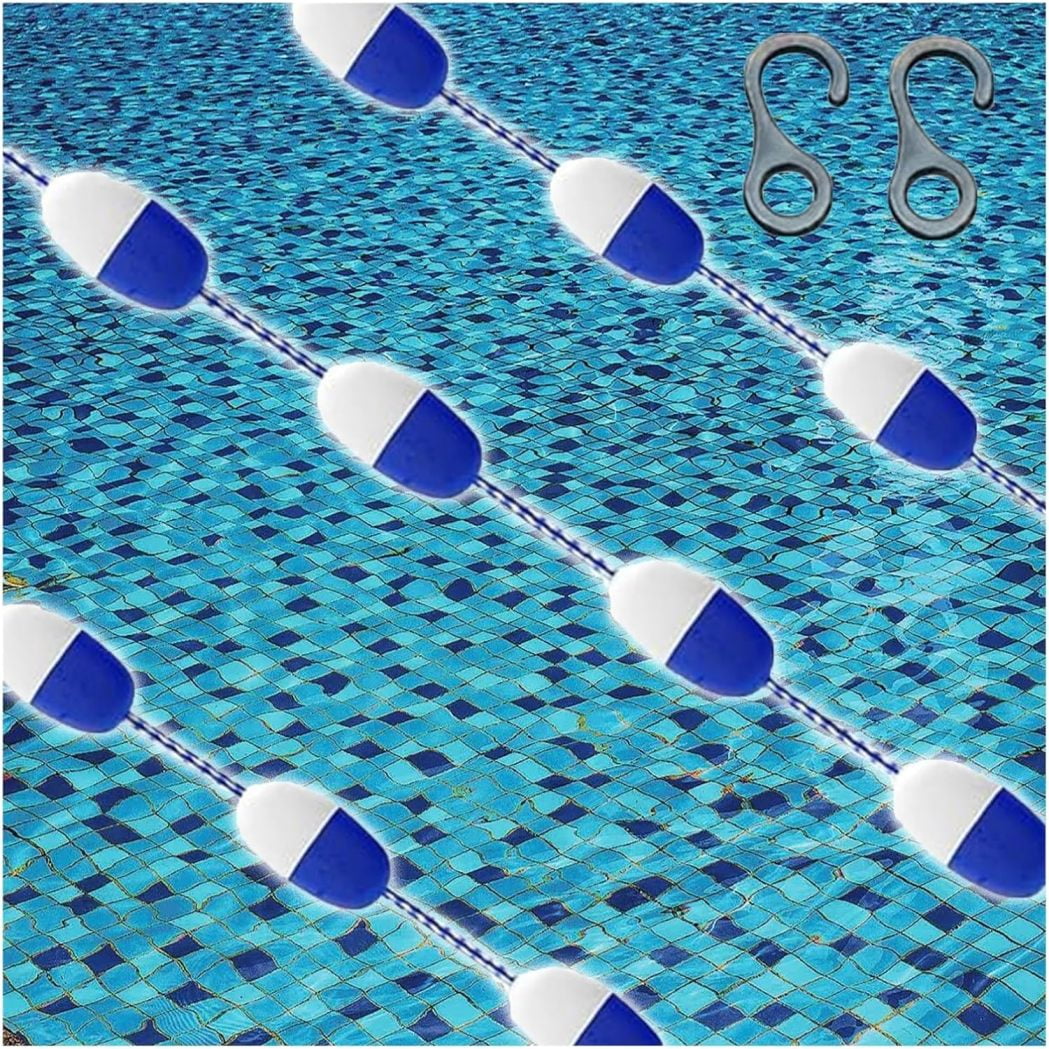 Swimming Pool Safety Rope and Float Kit, Pool Deep End Divider ...