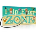 thumbnail image 1 of Swimming Pool Sign, Outdoor Pool Decor, 10x5 Inches PVC Hanging Wall Plaque - Flip Flop Zone, 1 of 6