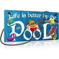 thumbnail image 1 of Swimming Pool Sign, Outdoor Pool Decor, 10x5 Inches PVC Hanging Wall Plaque - Flip Flop Zone, 1 of 6