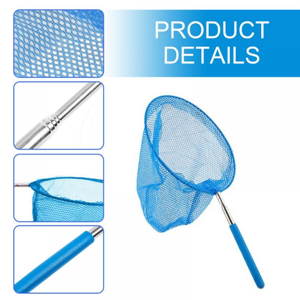 Swimming Pool Skimmer Net, 14.6 x 7.9 Inch Hand Skimmer with Pole for Small  Swimming Pools, Spa, Hot Tubs, Vinyl Liners, Kids Pools and Fish Ponds