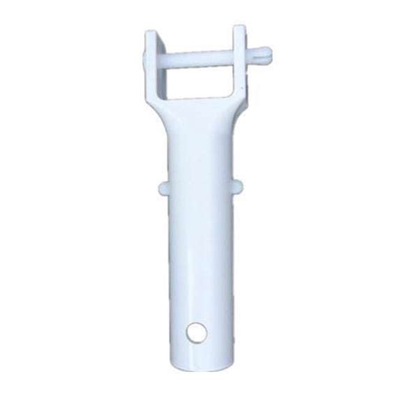 Swimming Pool Spa Vacuum Head Handle Replacement with V-Clip and Pin White for Pool Equipment Parts Telescopic Pole Attachment Vacuum Cleaner Accessory
