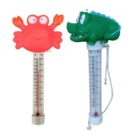 Swimming Pool Suspended Thermometer Cartoon Animal Shape Thermometer 2Pcs