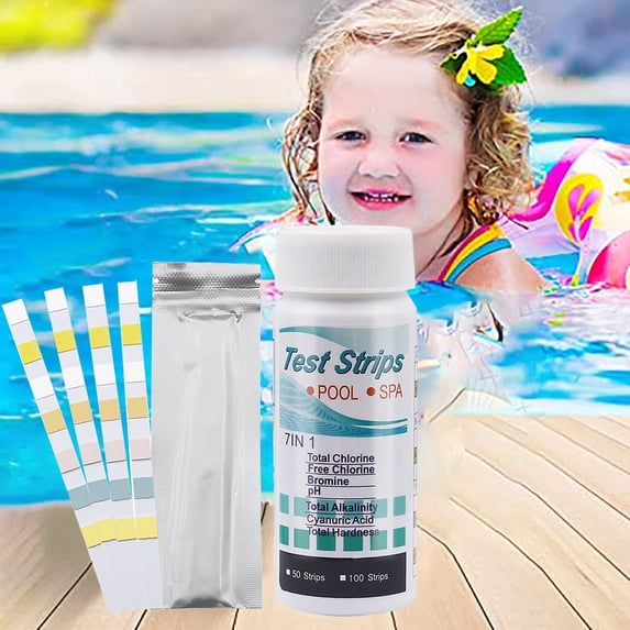 Swimming Pool Test Strips - 7 In 1 Water Quality Testing PH Paper for Accurate of Pool Water Conditions