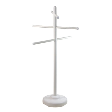 Swim Central Swimming Pool Towel Rack Poolside Organizer - 51" - White