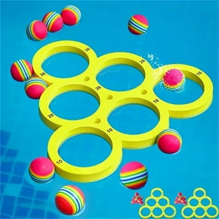 Swimming Pool Toys and Games,Floating Pool Throwing Game Summer Swimming Pool/Beach Toys Accessories with 12 Colorful Tossing Balls,12PCs (C)
