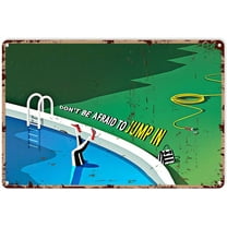 Swimming Pool Wall Art Decor Dachshund Beach Club Metal Sign Decor Tin Aluminum Sign Wall Art Metal Poster for Party Home Bar Outdoor Bathroom 16x12 inch