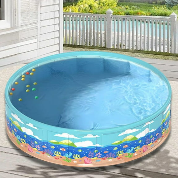 Swimming Pool for Kids Non-Inflatable PVC Folding Swimming Pool for Child Portable Bathing Tub for Backyard Garden Yard Water Party reasonable
