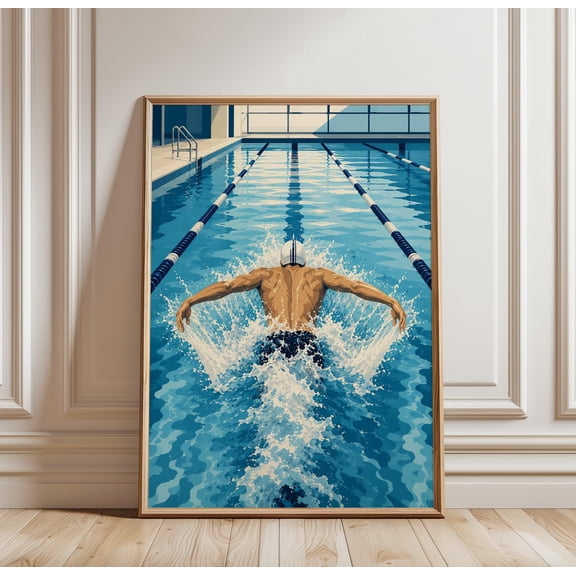 Swimming Poster, Swimmer Wall Art, Pool Sport Print, Athlete Motivation Decor, Competitive Swimming , Fitness Inspiration , Poster Print Only